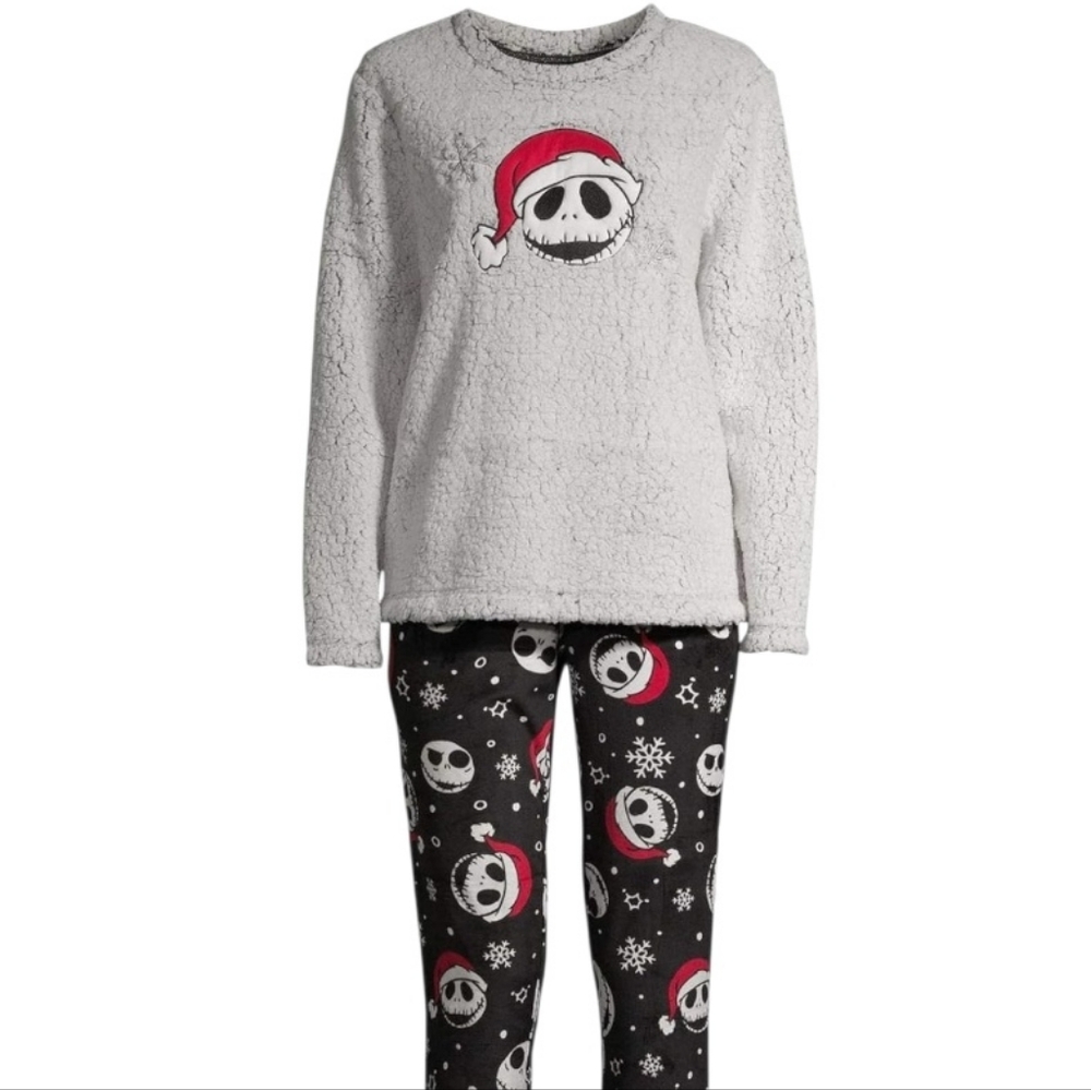 Jack Skellington Plush Winter Pajamas Size XL Nightmare Before Christmas NEW